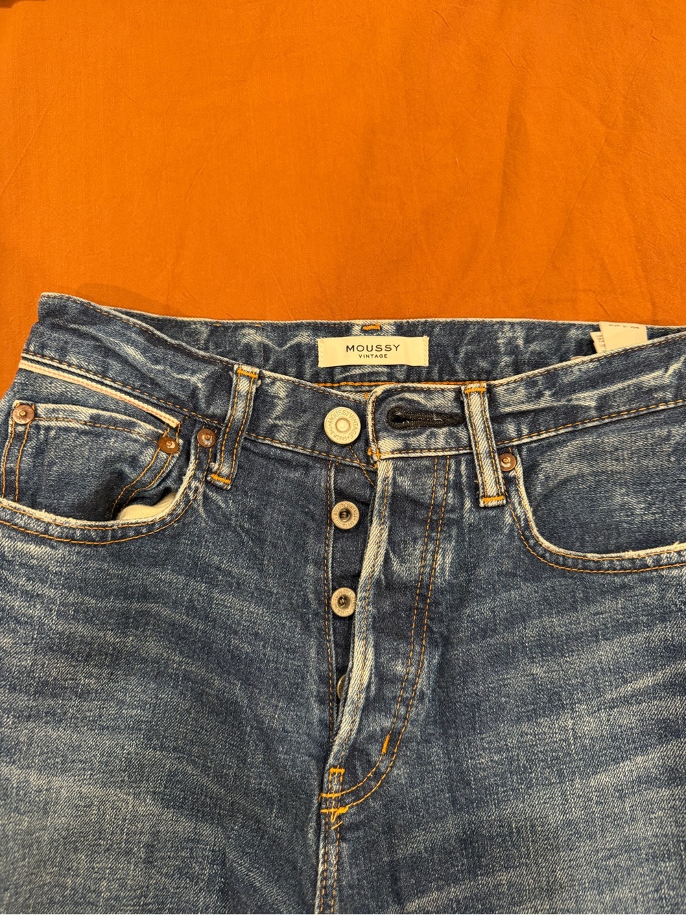Moussy Dark Indigo High-Rise Straight Leg Jeans